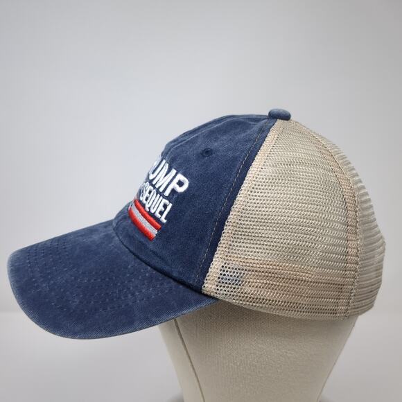 Trump 2024 The Sequel Snapback Trucker Hat Blue One Size Mesh Back - Picture 3 of 8